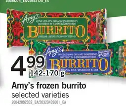 Fortinos AMY'S FROZEN BURRITO, 142-170 G offer