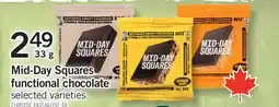 Fortinos MID-DAY SQUARES FUNCTIONAL CHOCOLATE, 33 g offer