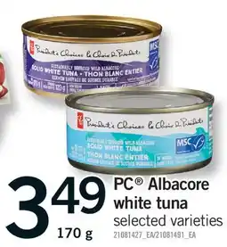Fortinos PC ALBACORE WHITE TUNA, 170 G offer