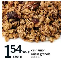 Fortinos CINNAMON RAISIN GRANOLA offer