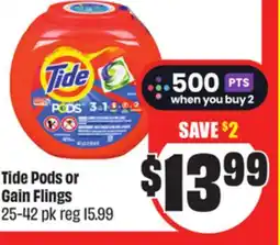 FreshCo Tide Pods or Gain Flings 25-42 pk offer
