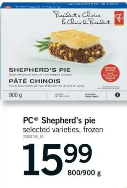 Fortinos PC SHEPHERD'S PIE, 800/900 g offer