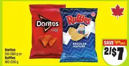 FreshCo Doritos 210–280 g or Ruffles 180–200 g offer