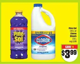 FreshCo Pine-SoL 1.41 L or Clorox Bleach 2.4 L offer