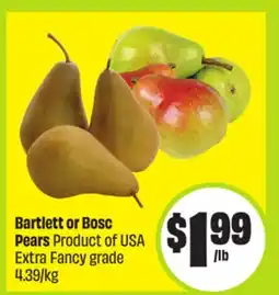 FreshCo Bartlett or Bosc Pears Product of USA Extra Fancy grade 4.39/kg offer