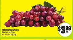 FreshCo Red Seedless Grapes Product of Peru, No. 1 Grade 8.80/kg offer
