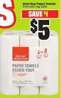 FreshCo Best Buy Paper Towels 6=8 rolls offer