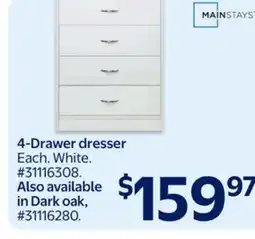 Walmart 4-Drawer dresser offer