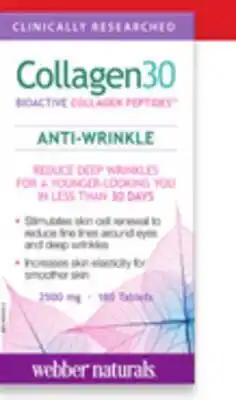 Walmart Webber Naturals Collagen30, omega or glucosamine offer