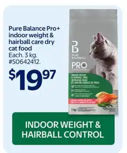Walmart Pure Balance Pro+ indoor weight & hairball care dry cat food offer