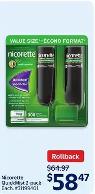 Walmart Nicorette QuickMist 2-pack offer