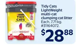 Walmart Tidy Cats LightWeight multi-cat clumping cat litter offer