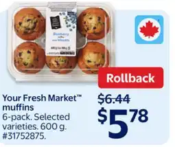 Walmart Your Fresh Market muffins offer