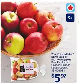 Walmart Your Fresh Market Royal Gala or McIntosh apples offer