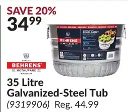 Princess Auto 35 Litre Galvanized-Steel Tub offer