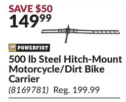 Princess Auto 500 lb Steel Hitch-Mount Motorcycle/Dirt Bike Carrier offer