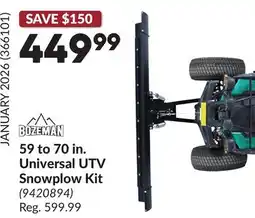 Princess Auto 59 to 70 in. Universal UTV Snowplow Kit offer