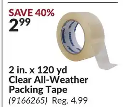 Princess Auto 2 in. x 120 yd Clear All-Weather Packing Tape offer