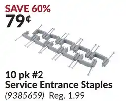 Princess Auto 10 pk #2 Service Entrance Staples offer