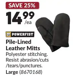 Princess Auto Large Pile-Lined Leather Mitts offer