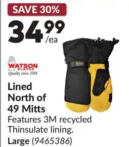 Princess Auto Lined North of 49 Mitts offer