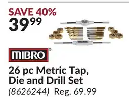 Princess Auto 26 pc Metric Tap, Die and Drill Set offer