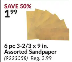 Princess Auto 6 pc 3-2/3 x 9 in. Assorted Sandpaper offer