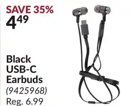 Princess Auto Black USB-C Earbuds offer