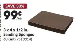 Princess Auto 3 x 4 x 1/2 in. Sanding Sponges 60 Grit offer