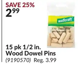 Princess Auto 15 pk 1/2 in. Wood Dowel Pins offer