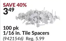 Princess Auto 100 pk 1/16 in. Tile Spacers offer