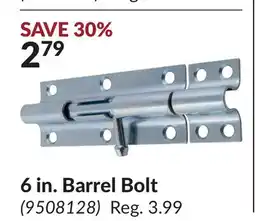 Princess Auto 6 in. Barrel Bolt offer