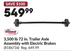 Princess Auto 3,500 lb 72 in. Trailer Axle Assembly with Electric Brakes offer
