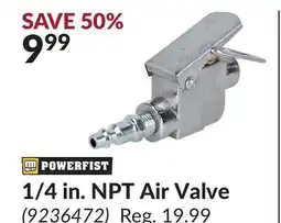 Princess Auto 1/4 in. NPT Air Valve offer