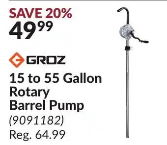 Princess Auto 15 to 55 Gallon Rotary Barrel Pump offer