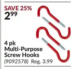 Princess Auto 4 pk Multi-Purpose Screw Hooks offer