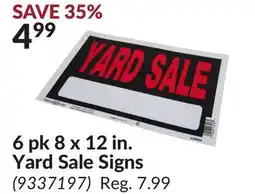 Princess Auto 6 pk 8 x 12 in. Yard Sale Signs offer