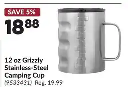 Princess Auto 12 oz Grizzly Stainless-Steel Camping Cup offer