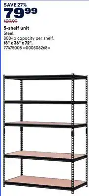 RONA 5-shelf unit 18 x 36 x 72 offer