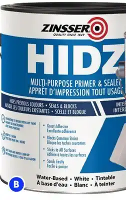 RONA ZINSSER Primer Hidz 3.78-L offer