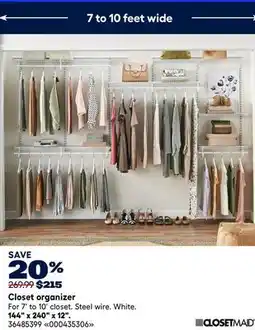 RONA CLOSETMAID Closet organizer offer