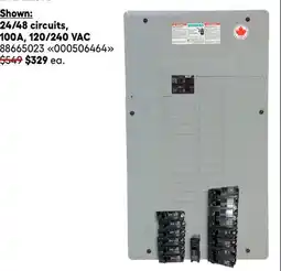 RONA 24/48 circuits, 100A, 120/240 VAC offer