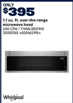 RONA 1.1 cu. ft. over-the-range microwave hood offer
