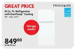 Home Hardware 18 Cu. Ft. Refrigerator with EvenTemp Cooling offer