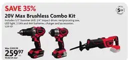 Home Hardware 20V Max Brushless Combo Kit offer