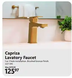 Home Hardware Capriza Lavatory Faucet offer