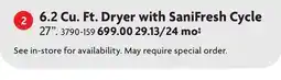 Home Hardware 6.2 Cu. Ft. Dryer with SaniFresh Cycle offer