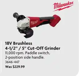 Home Hardware 18V Brushless 4-1/2 / 5 Cut-Off Grinder offer