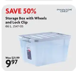 Home Hardware Storage Box with Wheels and Lock Clip offer