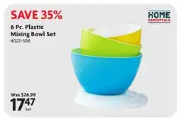 Home Hardware 6 Pc. Plastic Mixing Bowl Set offer
